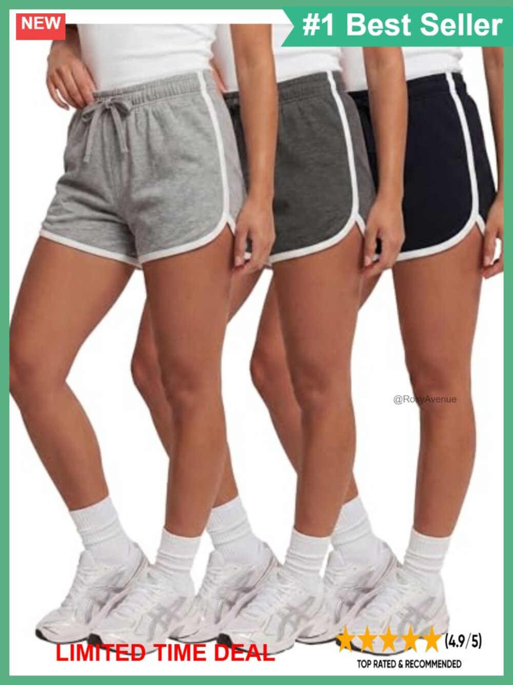 Fleece Lounge Sweat Shorts 4 Pack Dolphin Hem Pajama Sleep Comfy Active